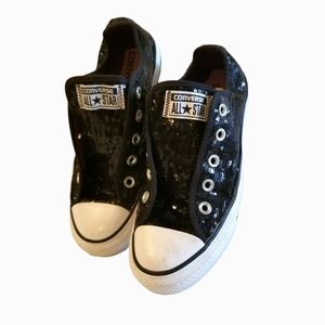 Converse All Star Black Sequin  Size 4